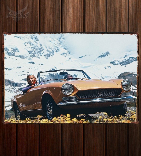 Металлическая табличка Fiat 124 Sport Spider Металлическая табличка Fiat 124 Sport Spider